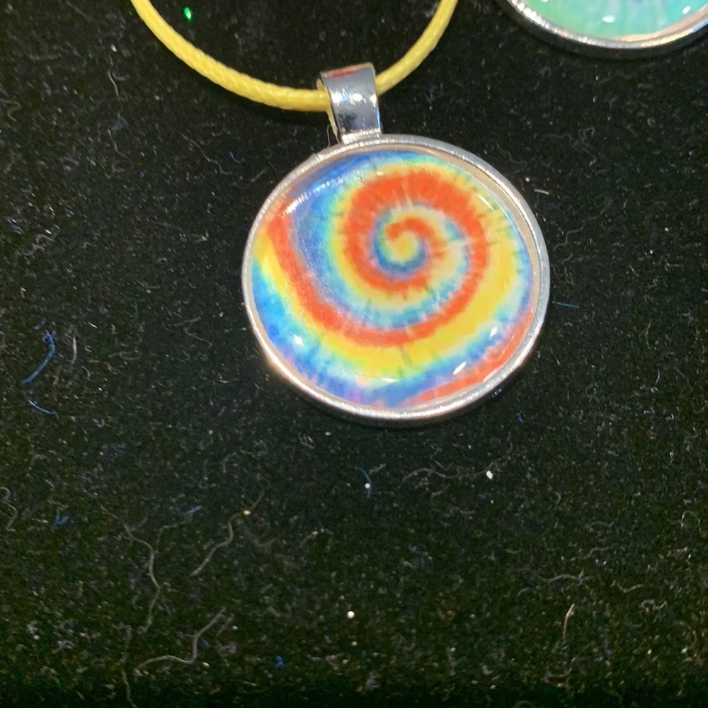 FromDusktillDawneDesigns handmade custom pendants (this order wanted tie dye)
